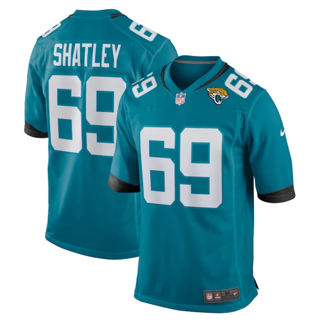 mens nike tyler shatley teal jacksonville jaguars game jersey